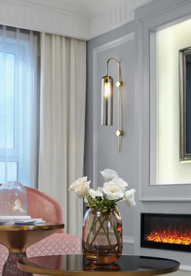 Contemporary Tubular Wall Lights 1 Bulb Living Room Sconce Light Fixture