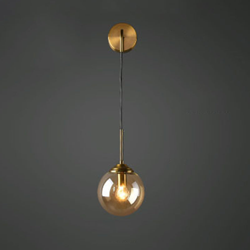 Modern Sphere Shade Wall Lighting Glass 1 Head Indoor Wall Lighting