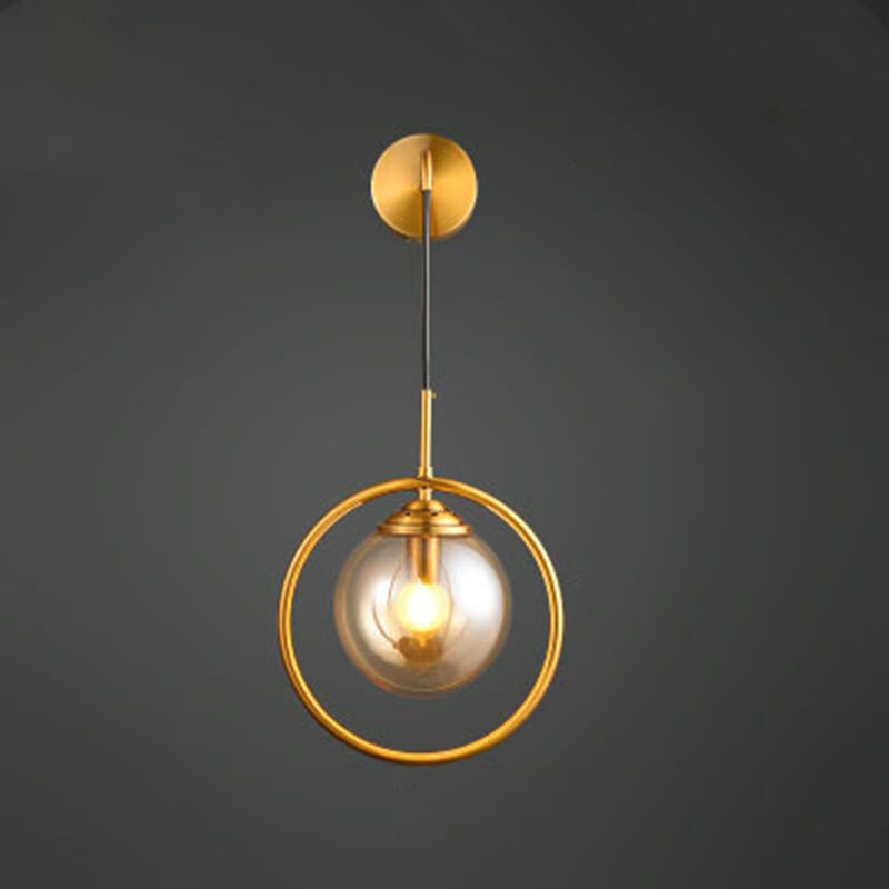 Modern Sphere Shade Wall Lighting Glass 1 Head Indoor Wall Lighting