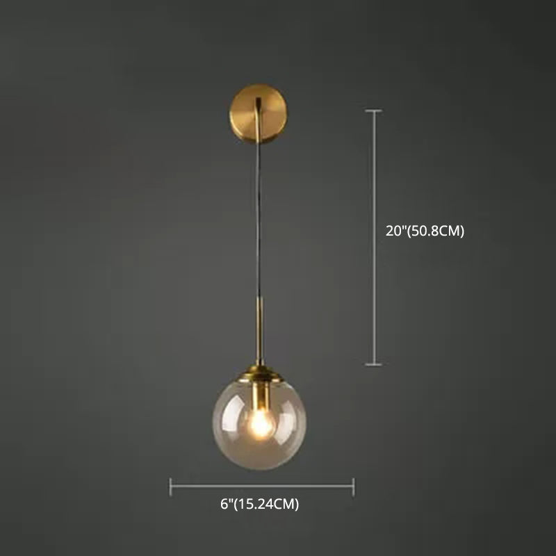 Modern Sphere Shade Wall Lighting Glass 1 Head Indoor Wall Lighting