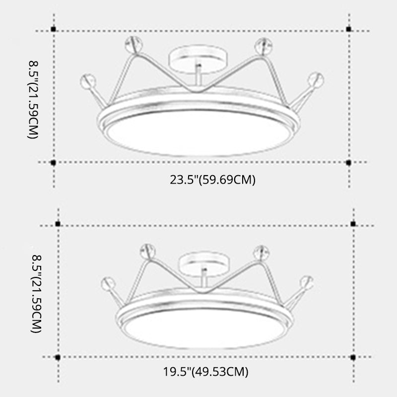 Round Semi Flush Mount Ceiling Fixture Kids Acrylic Semi Flush Light
