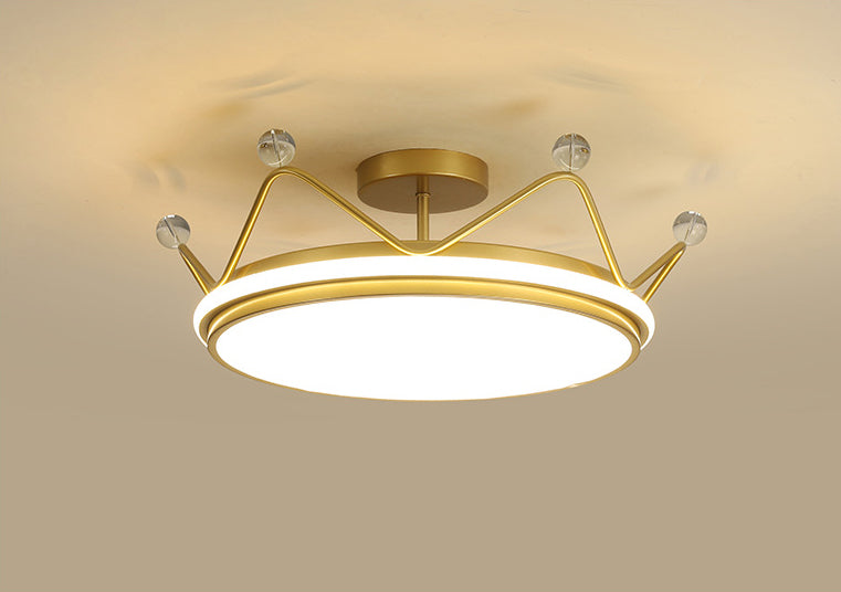Round Semi Flush Mount Ceiling Fixture Kids Acrylic Semi Flush Light