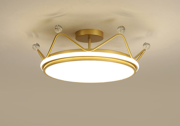 Round Semi Flush Mount Ceiling Fixture Kids Acrylic Semi Flush Light