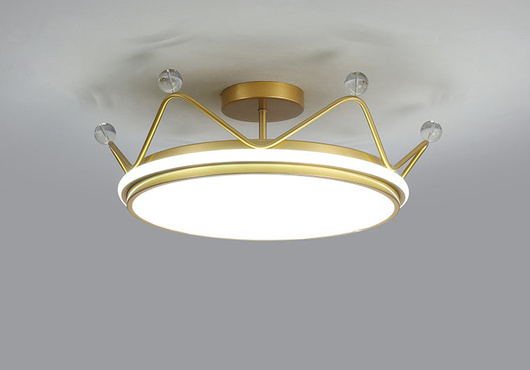 Round Semi Flush Mount Ceiling Fixture Kids Acrylic Semi Flush Light