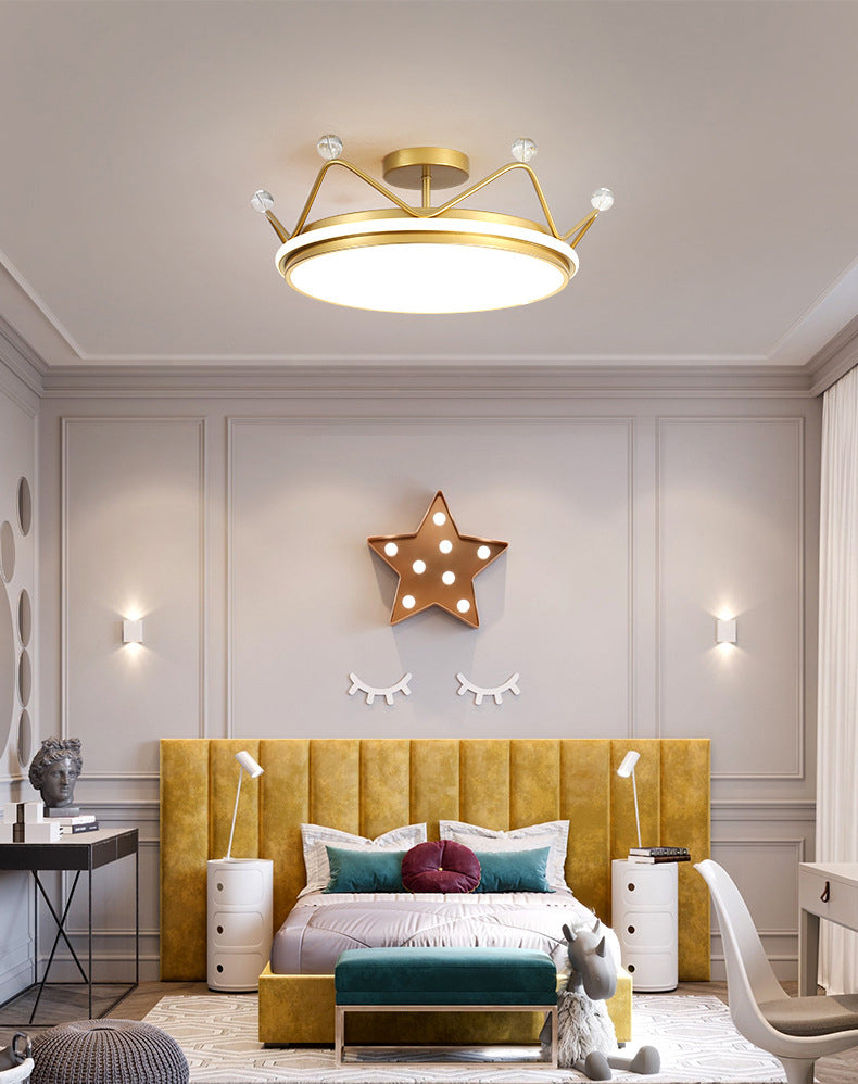 Round Semi Flush Mount Ceiling Fixture Kids Acrylic Semi Flush Light