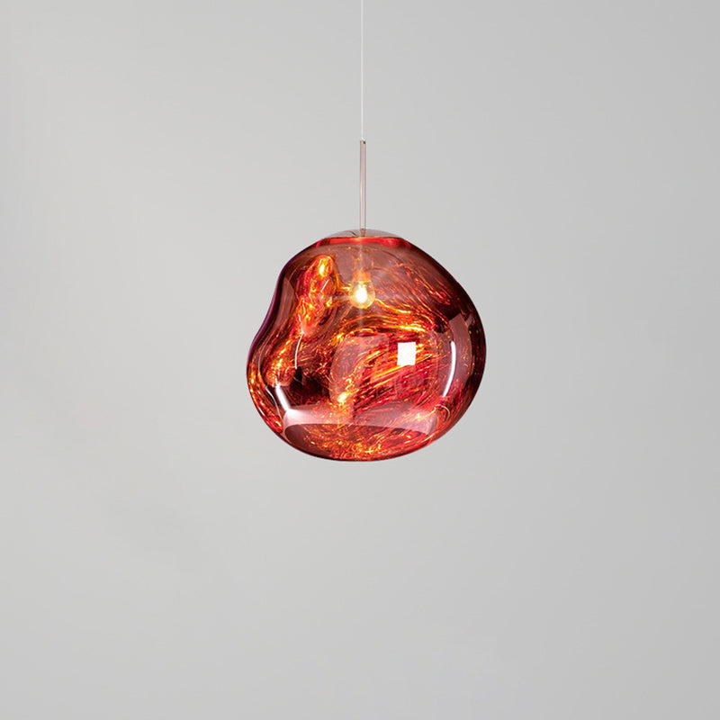 Irregular Electroplated Lava Glass Pendant Light 1 Lights Minimalist Post-modern Lighting Fixture for Restaurant Bar
