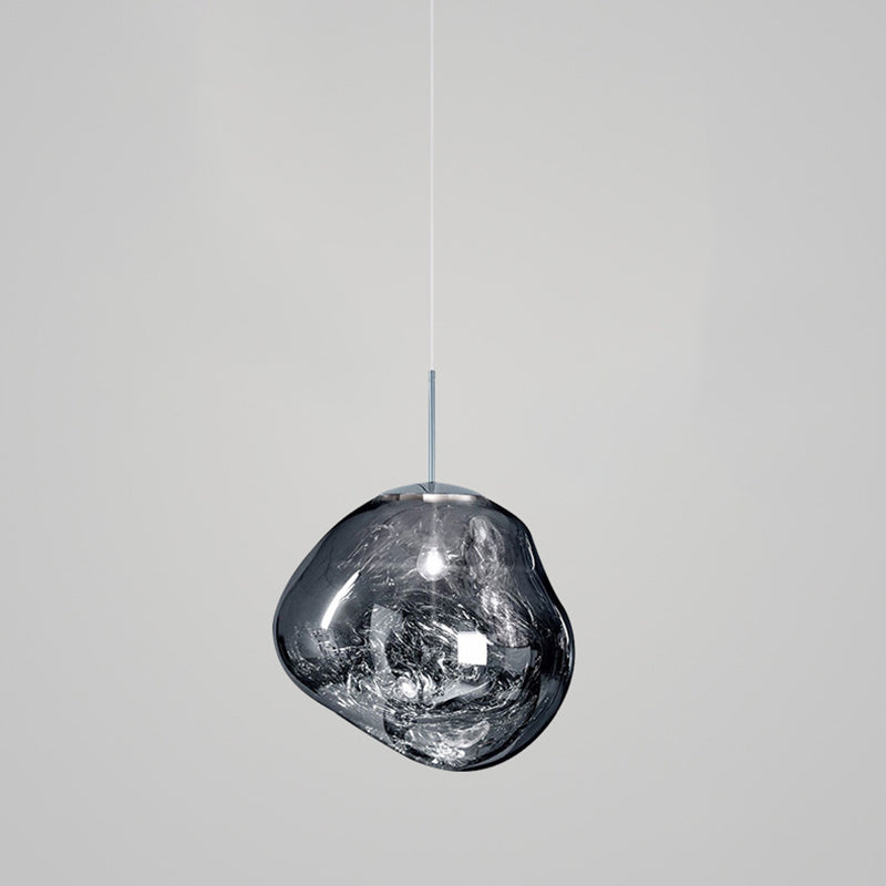 Irregular Electroplated Lava Glass Pendant Light 1 Lights Minimalist Post-modern Lighting Fixture for Restaurant Bar