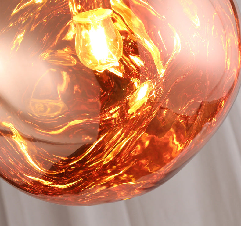 Irregular Electroplated Lava Glass Pendant Light 1 Lights Minimalist Post-modern Lighting Fixture for Restaurant Bar