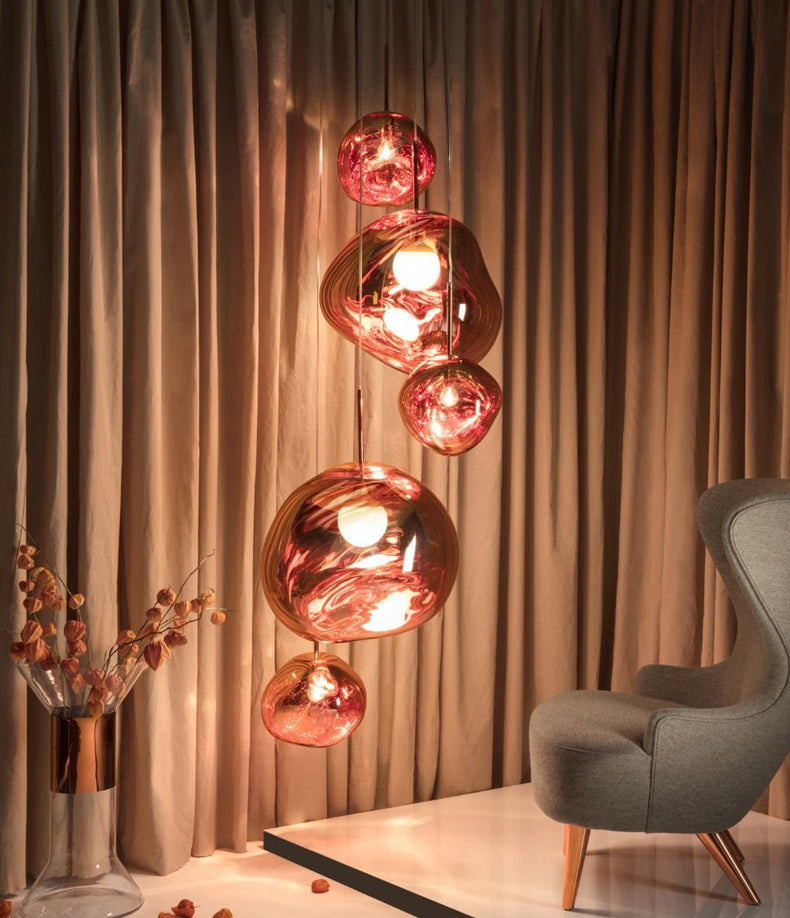 Irregular Electroplated Lava Glass Pendant Light 1 Lights Minimalist Post-modern Lighting Fixture for Restaurant Bar