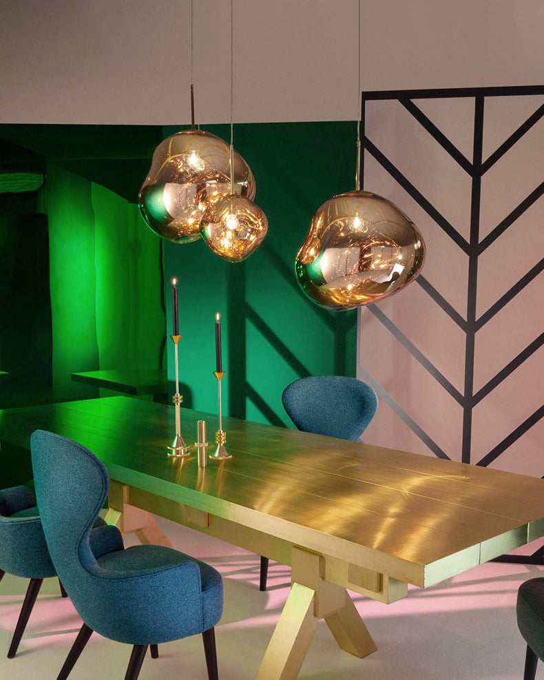 Irregular Electroplated Lava Glass Pendant Light 1 Lights Minimalist Post-modern Lighting Fixture for Restaurant Bar