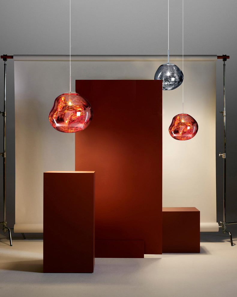 Irregular Electroplated Lava Glass Pendant Light 1 Lights Minimalist Post-modern Lighting Fixture for Restaurant Bar