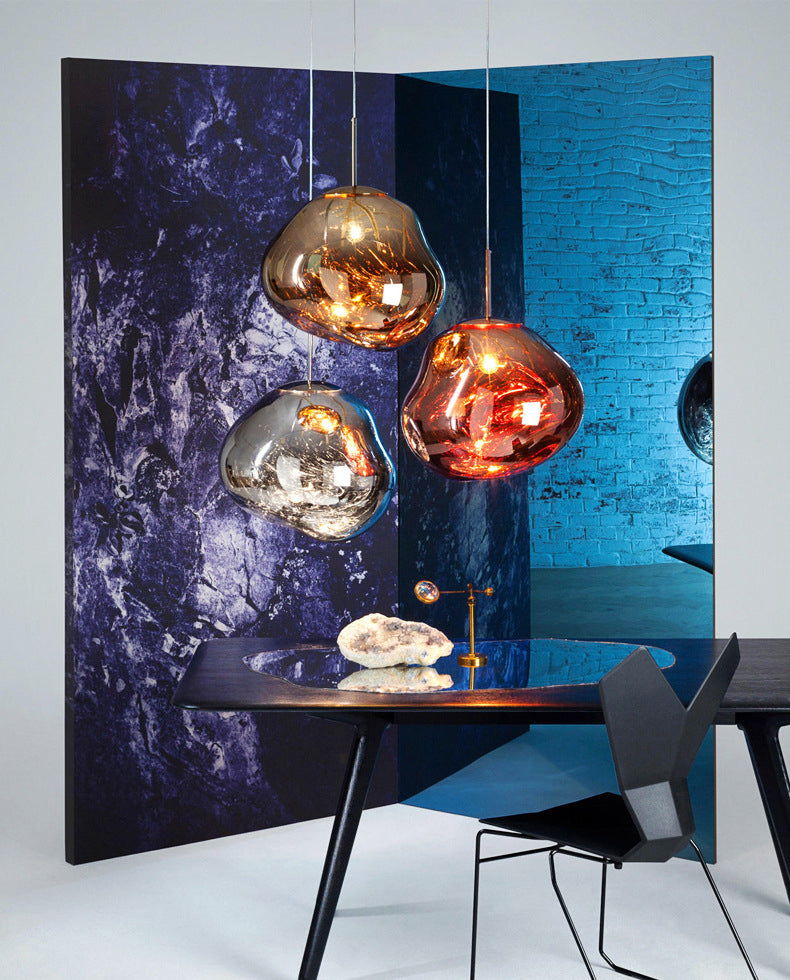 Irregular Electroplated Lava Glass Pendant Light 1 Lights Minimalist Post-modern Lighting Fixture for Restaurant Bar