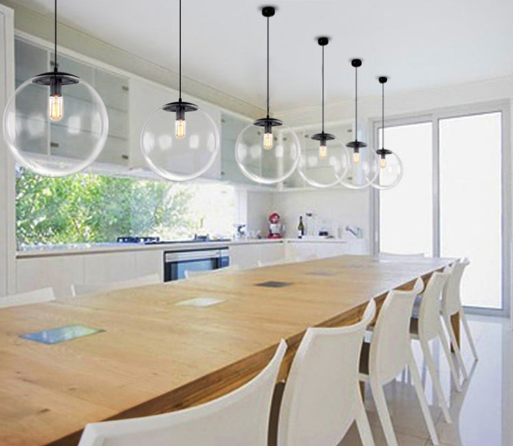 Globe Pendant Lighting Fixtures Industrial Glass 1 Light Pendants
