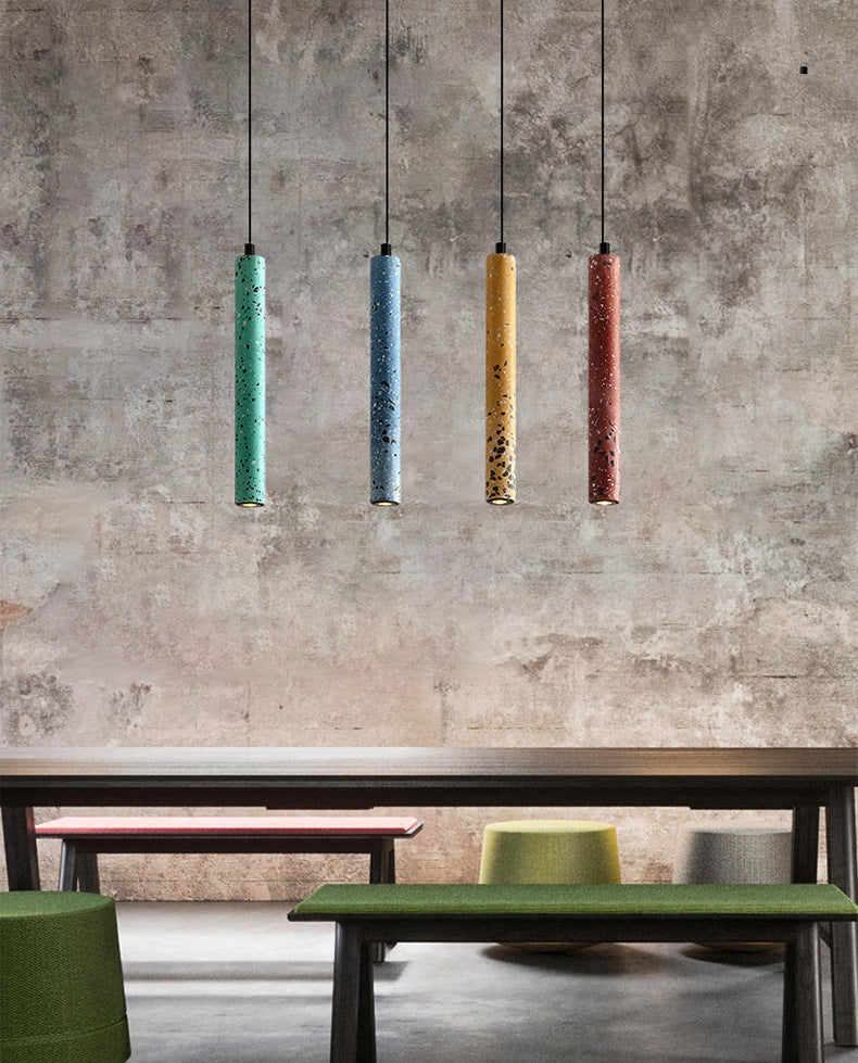 Trapezoid Stick Pendant Lighting Nordic 1 Bulb Down Light Fixture over Dining Table