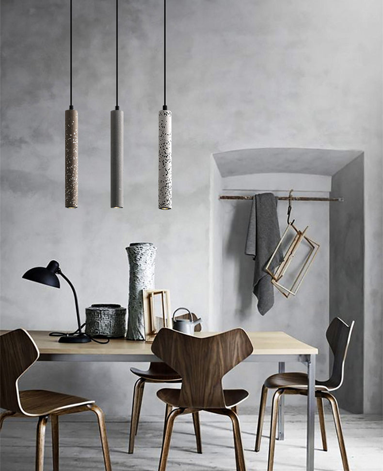 Trapezoid Stick Pendant Lighting Nordic 1 Bulb Down Light Fixture over Dining Table