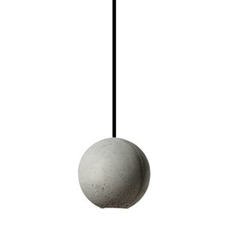 Mini Sphere Hanging Lamp Modern Cement 1 Head Restaurant Pendant Light in Grey
