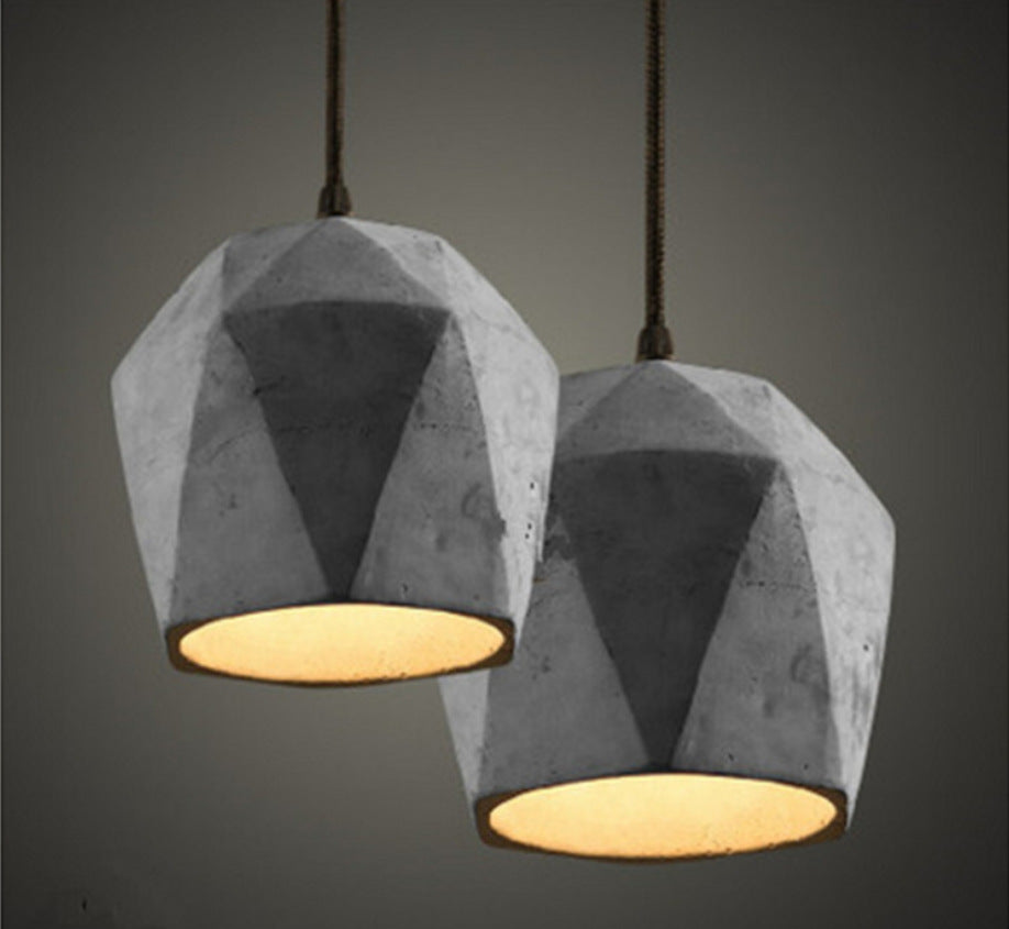Grijze geometrische hanger lamp Minimalistisch 1-licht cementophanglicht voor eetkamer
