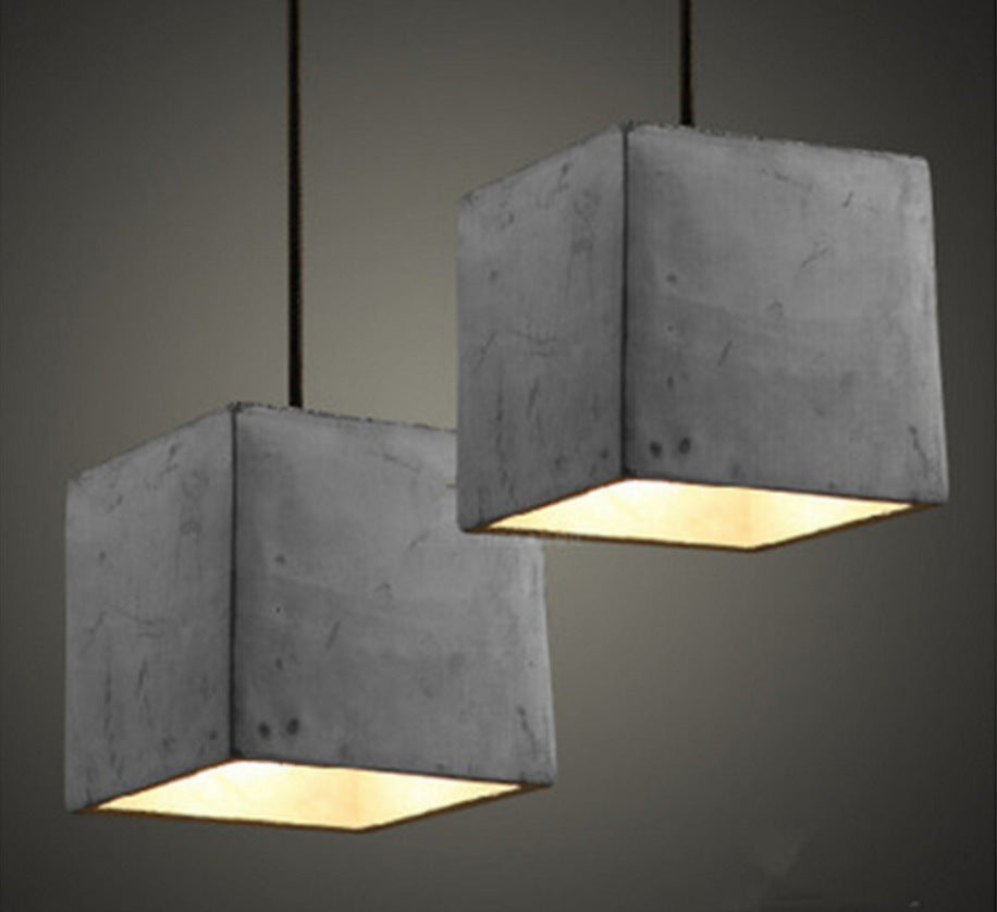 Grijze geometrische hanger lamp Minimalistisch 1-licht cementophanglicht voor eetkamer