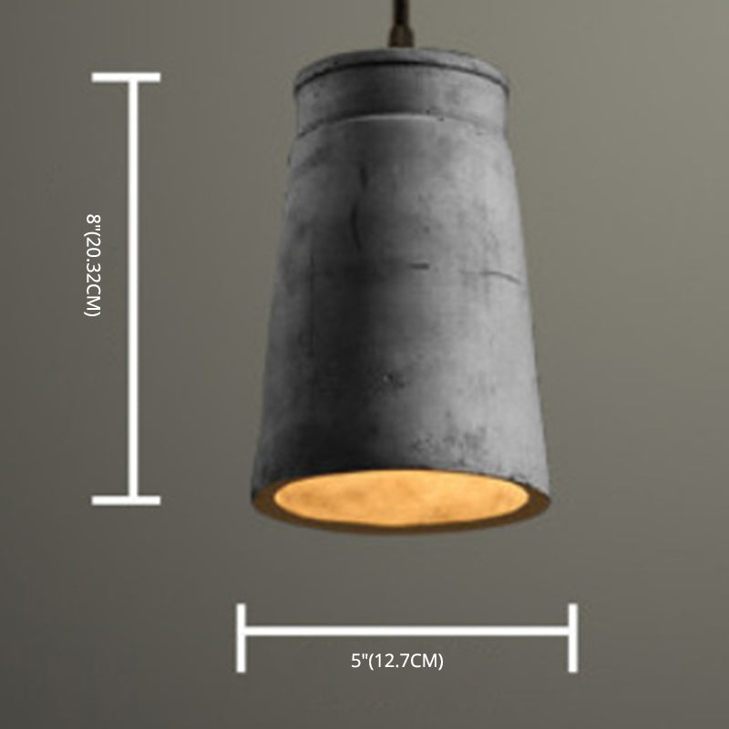 Grijze geometrische hanger lamp Minimalistisch 1-licht cementophanglicht voor eetkamer
