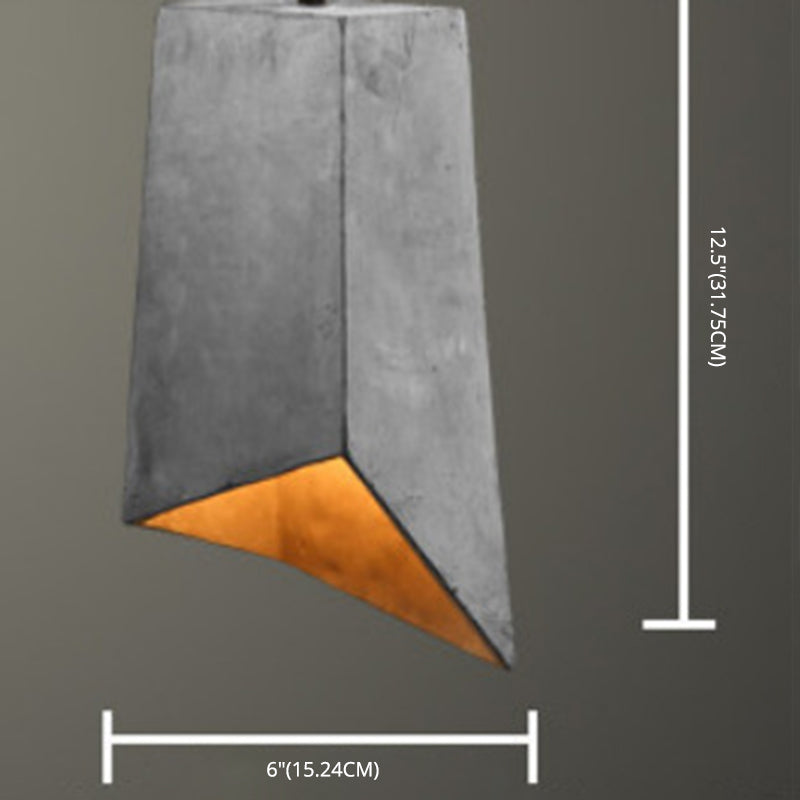 Grijze geometrische hanger lamp Minimalistisch 1-licht cementophanglicht voor eetkamer