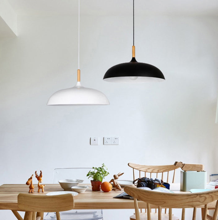 Fissaggi di illuminazione a sospensione cupola moderna legno 1 ciondolo luminoso