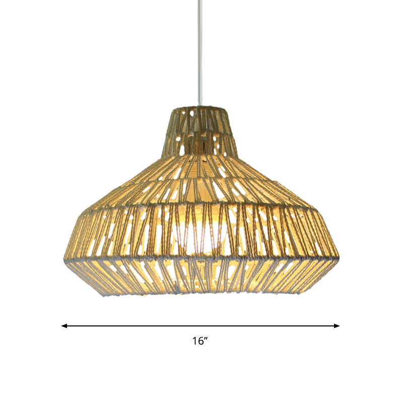 1 cabezal sala de estar lámpara colgante tradicional beige techo ligero con sombra de papel urna
