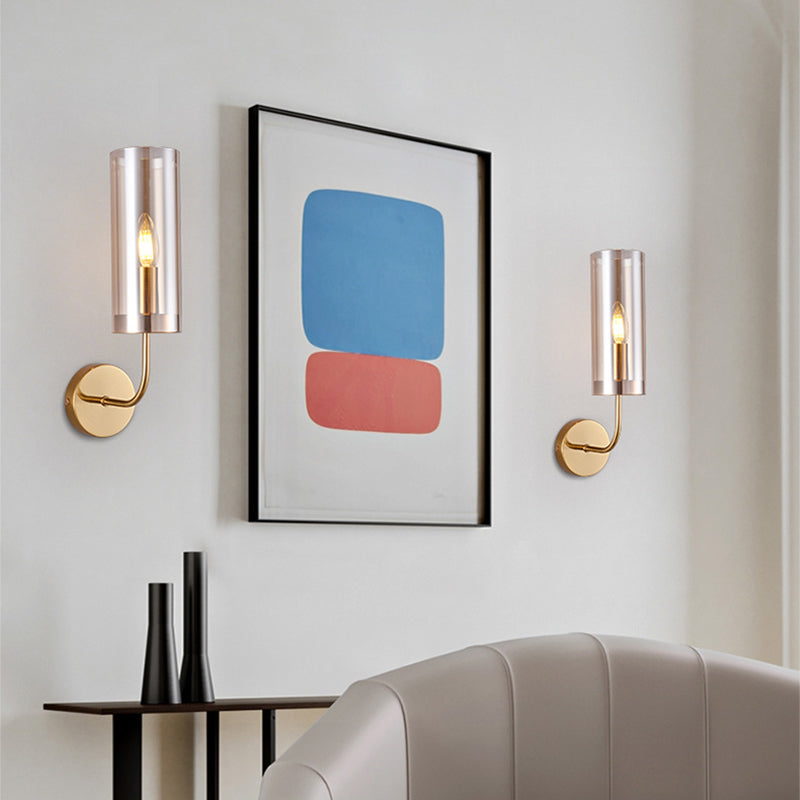 1/2-Light salon Room Wall Mount lampe rétro en laiton Éclairage d'éclairage avec champagne / bleu clair