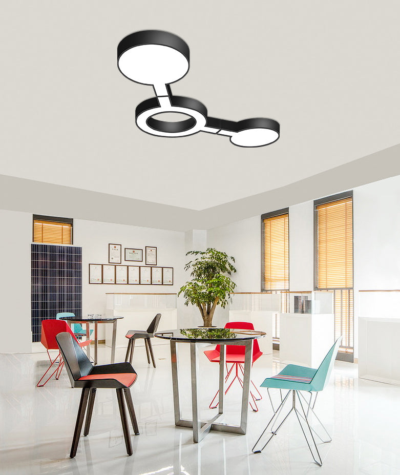 Molekulare Deckenleuchte, Neuheit, nordische schwarze LED-Unterputzleuchte für Büro