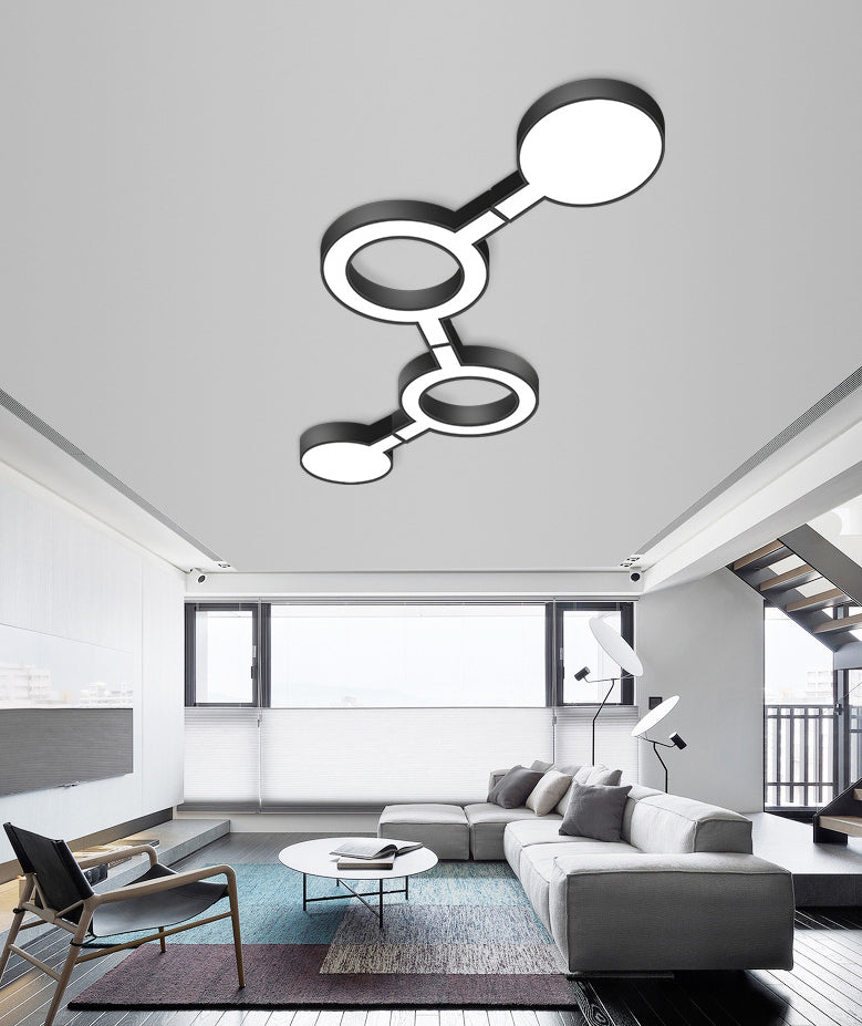 Molekulare Deckenleuchte, Neuheit, nordische schwarze LED-Unterputzleuchte für Büro