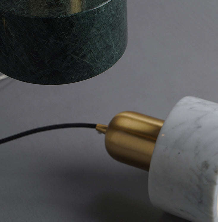 5.9 Inches Diameter Cylindrical Mini Hanging Light Modern Style Marble Single Bulb Lighting Pendant for Bedroom