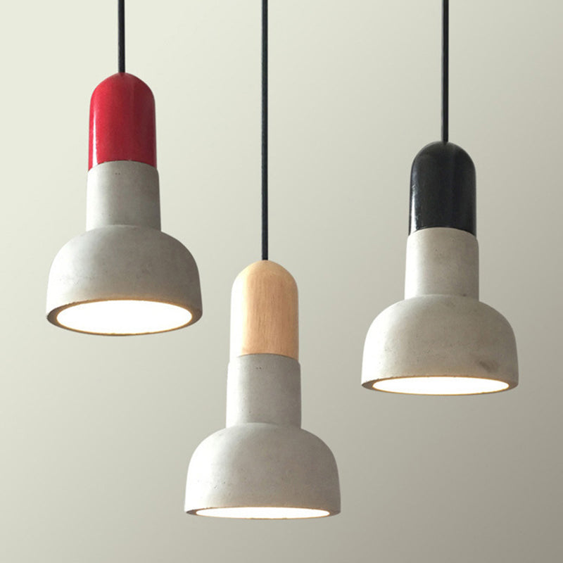 5 Zoll breites Mini-Zement hängend hängender fackelförmiger nordischer Beton 1-Licht-Anhänger für Schlafzimmerkorridor