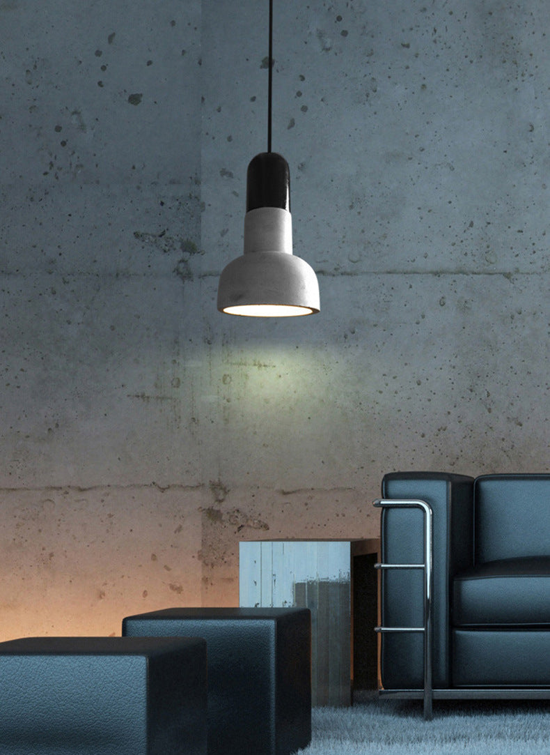 5 Zoll breites Mini-Zement hängend hängender fackelförmiger nordischer Beton 1-Licht-Anhänger für Schlafzimmerkorridor