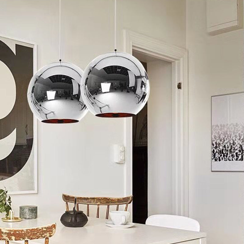 Elektroplattierte Spiegelglas Globe hängend Licht zeitgemäß minimalistische 1-Licht-Beleuchtung für den Korridorgang