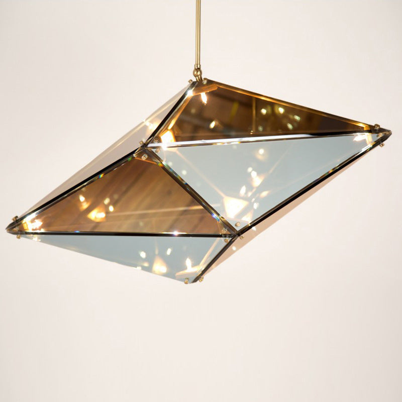 Postmoderne Geometrieglas-Kronleuchter 16 Leichter Einfachheit Wohnzimmer Beleuchtung mit 31,5 "HABTE