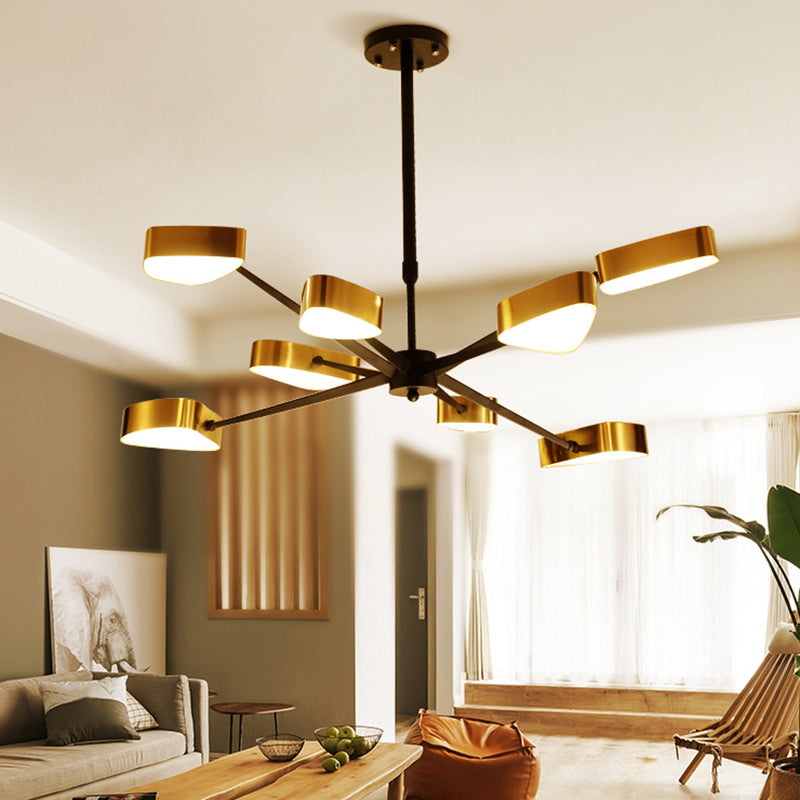 Moderno lampada lampadario triangolare in metallo soggiorno lampadario a pendente a led in oro