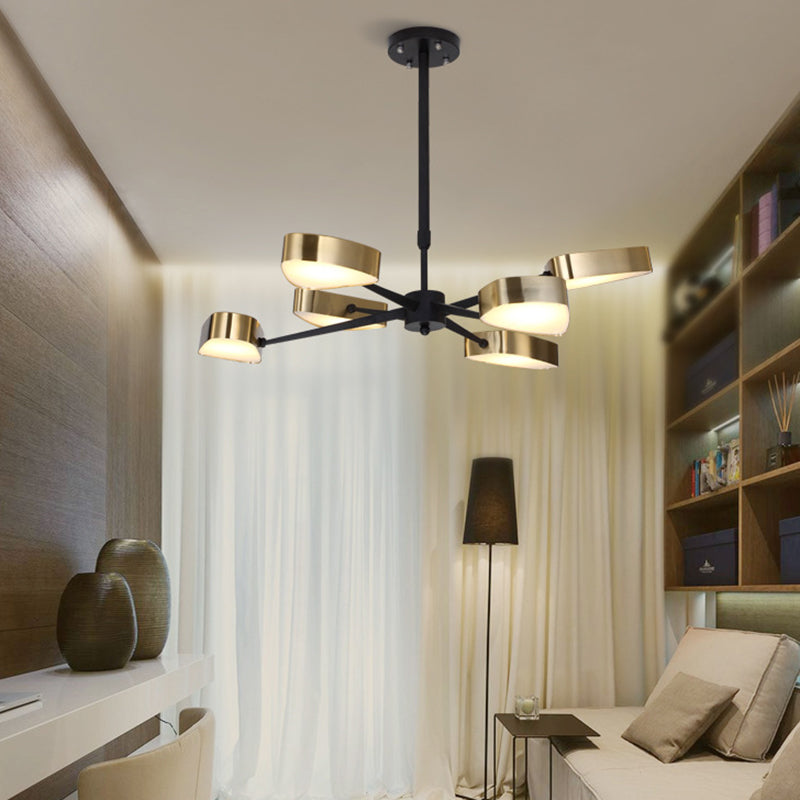 Moderno lampada lampadario triangolare in metallo soggiorno lampadario a pendente a led in oro