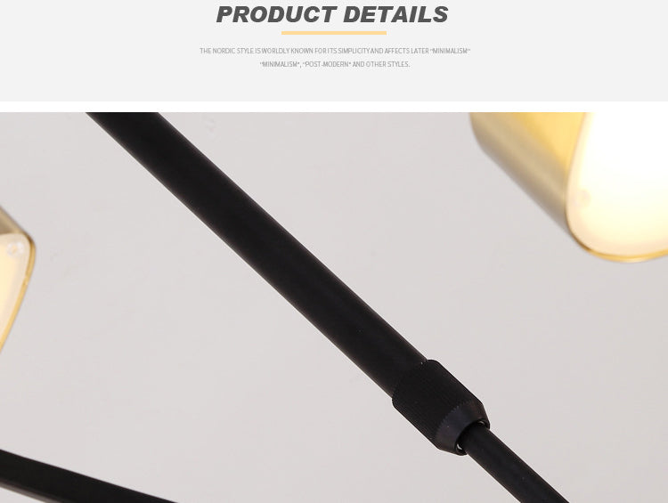 Moderno lampada lampadario triangolare in metallo soggiorno lampadario a pendente a led in oro