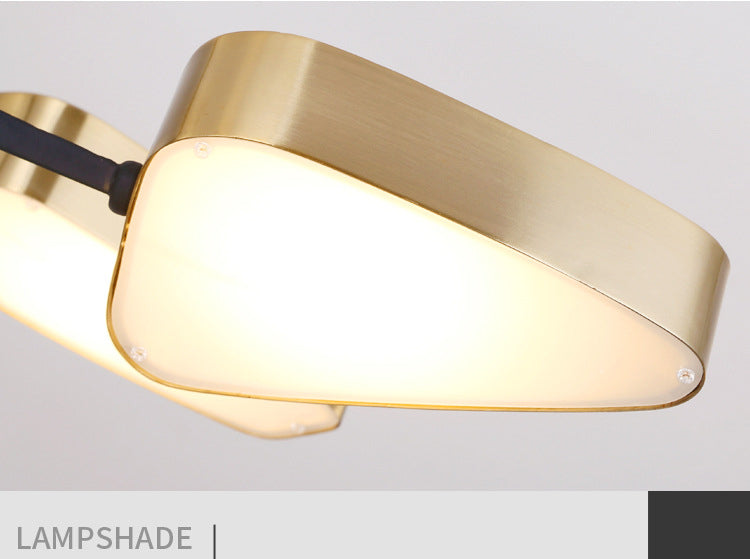 Moderno lampada lampadario triangolare in metallo soggiorno lampadario a pendente a led in oro