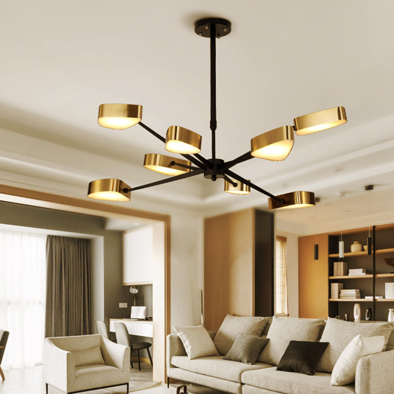 Moderno lampada lampadario triangolare in metallo soggiorno lampadario a pendente a led in oro