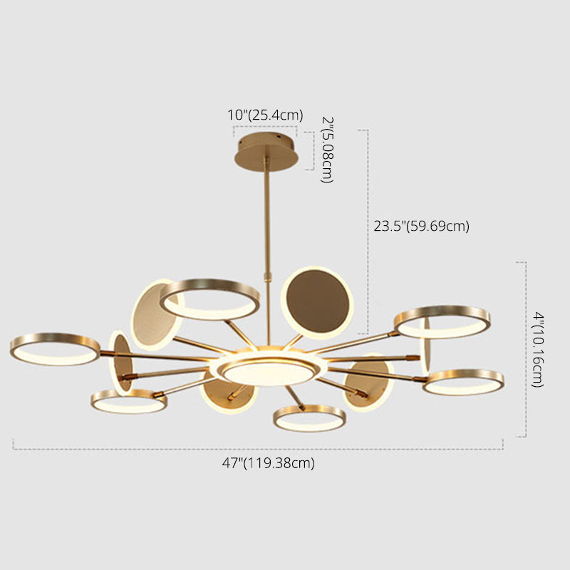 Kit di luce del cerchio di lampada a LEDELIE LED MODERNISTA con tonalità metallica