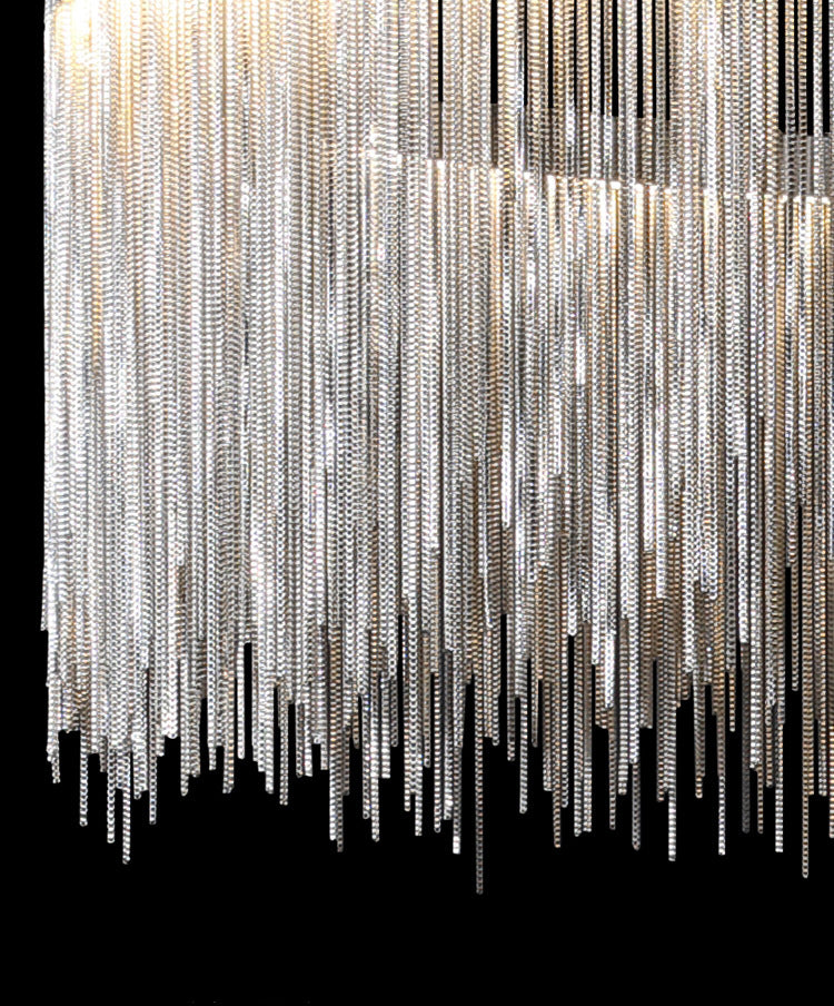 White Circular Chandelier Lighting Fixture Nordic LED Metal Down Lighting Pendant