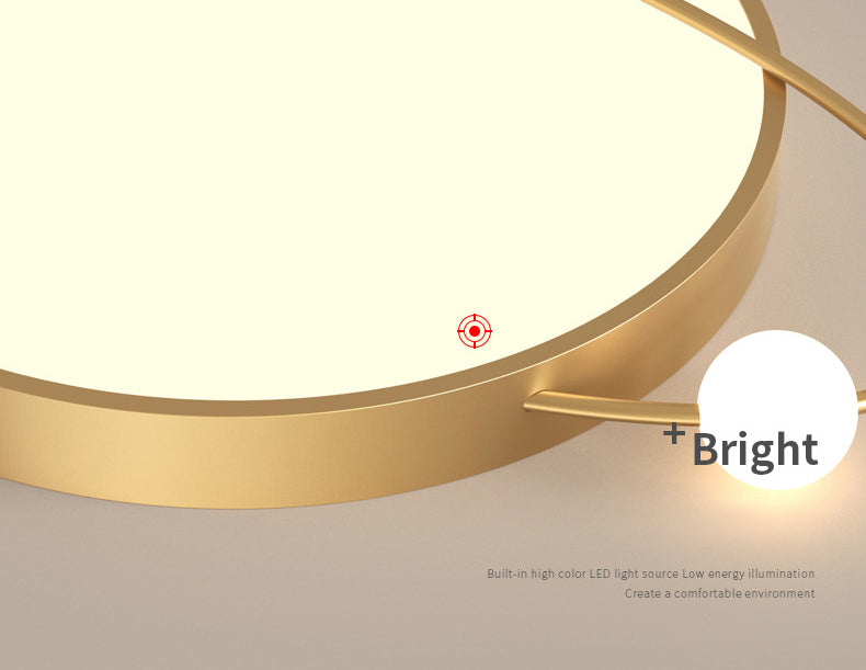 Nordic Metal Flush Mount Light Fixture Saturn Flush Mount Spotlight with White Acrylic Shade for Bedroom