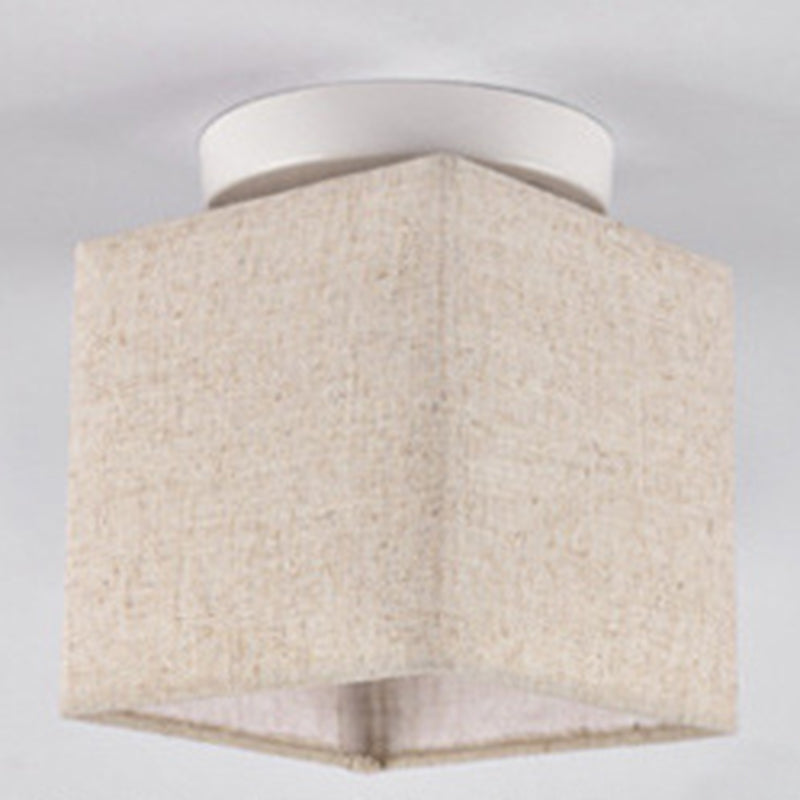 Moderne minimalistische stoffen plafondinbouwlamp vierkante vorm semi-inbouwverlichting voor slaapkamer