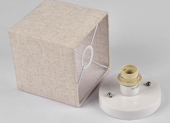 Moderne minimalistische stoffen plafondinbouwlamp vierkante vorm semi-inbouwverlichting voor slaapkamer
