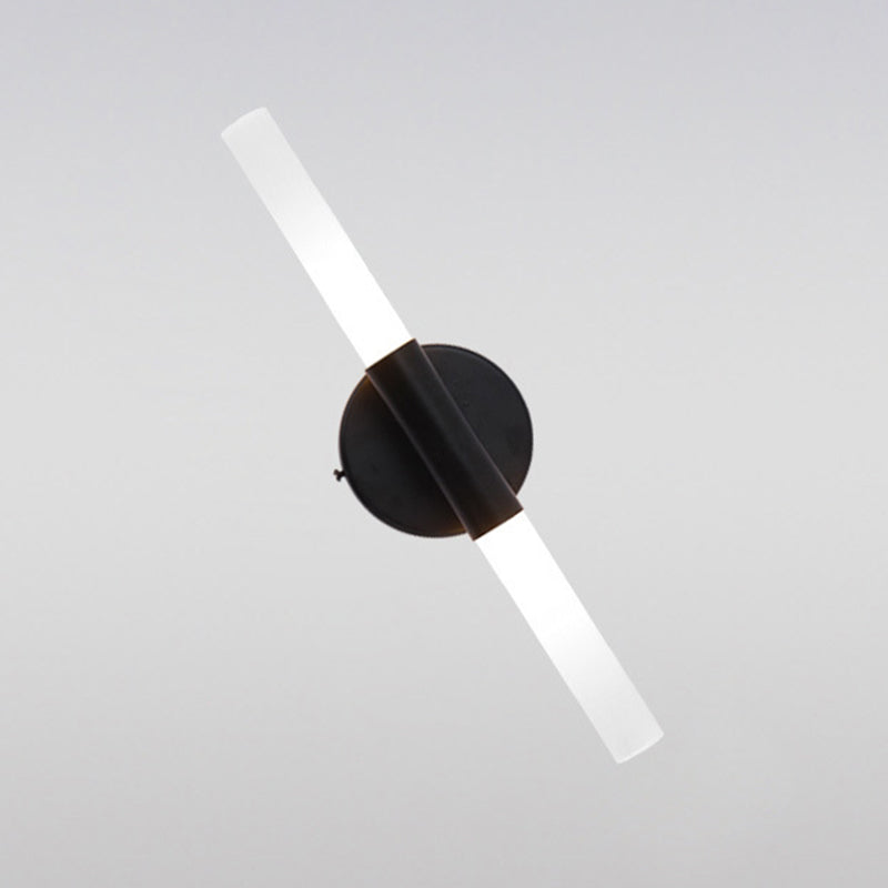 Simplicité moderne mural tubulaire éclairage en verre blanc lampe murale murale pour chambre à coucher