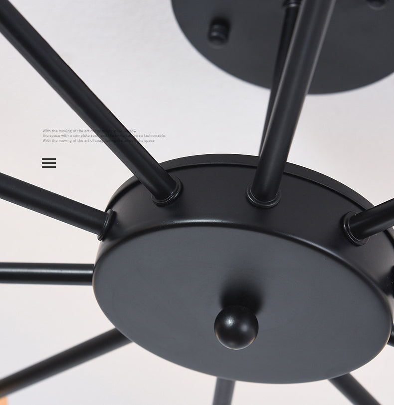 Blootgestelde metalen semi-gemonteerde verlichting Loft-stijl woonkamer semi-inbouwlamp in zwart