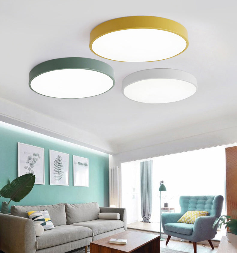 1-Light Round Flush Ceiling Light Fixture Modern Acrylic Flush Light