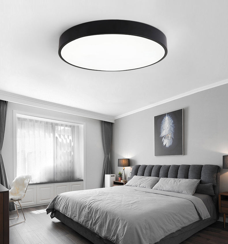 1-Light Round Flush Ceiling Light Fixture Modern Acrylic Flush Light