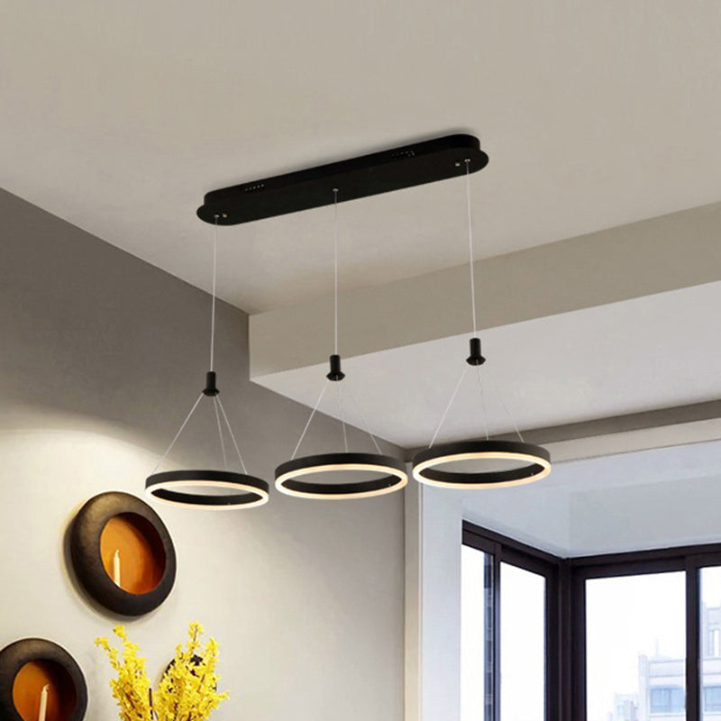 Lampada a sospensione del soffitto della sala da pranzo circolare Acrilico LED minimalista LED LADO CON REGOLABILE ALTENZA