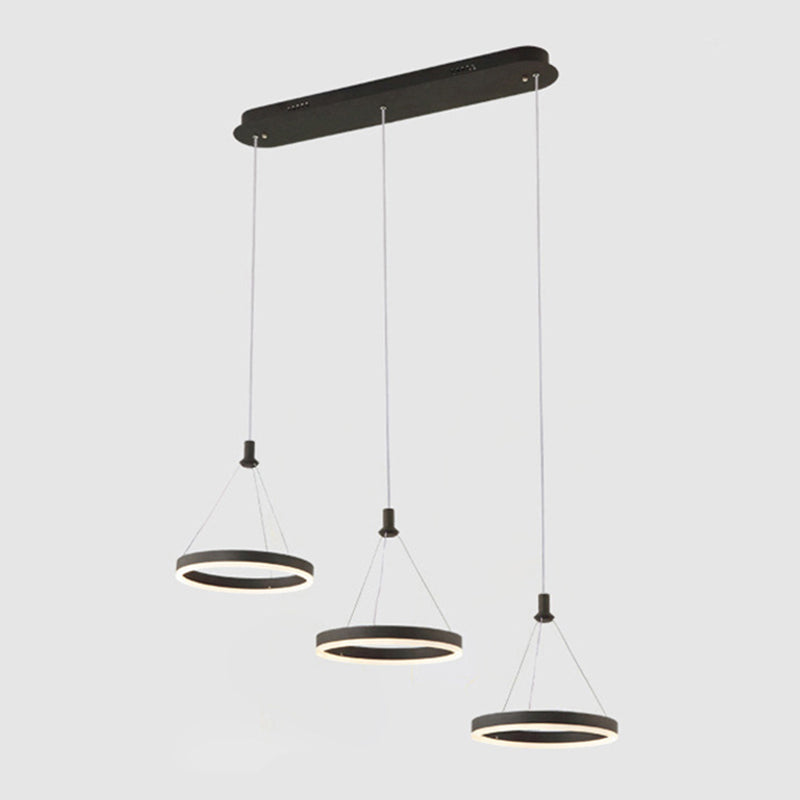 Lampada a sospensione del soffitto della sala da pranzo circolare Acrilico LED minimalista LED LADO CON REGOLABILE ALTENZA